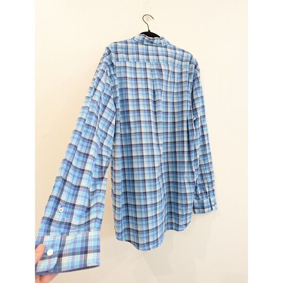 J McLaughlin Mens Blue‎ Plaid Button Up Shirt XL - Picture 5 of 10